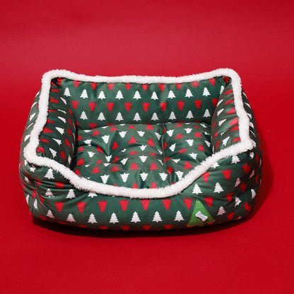 Animals Christmas Sofa Dog Beds Waterproof Bottom Soft Pure Cotton Warm Bed For Dog Xmas Soft Pet Bed CatRemovable Bed Winter  -  - Pets Crazy Shops -