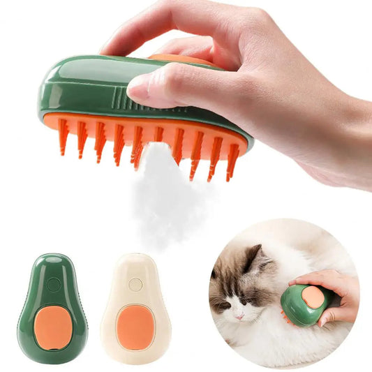 Steamy Cat Brush Cat Dog Grooming Comb Electric Self Cleaning Steam Cat Brush For Massage Avocado Shape Pet Spray Cat Grooming  -  - Pets Crazy Shops -