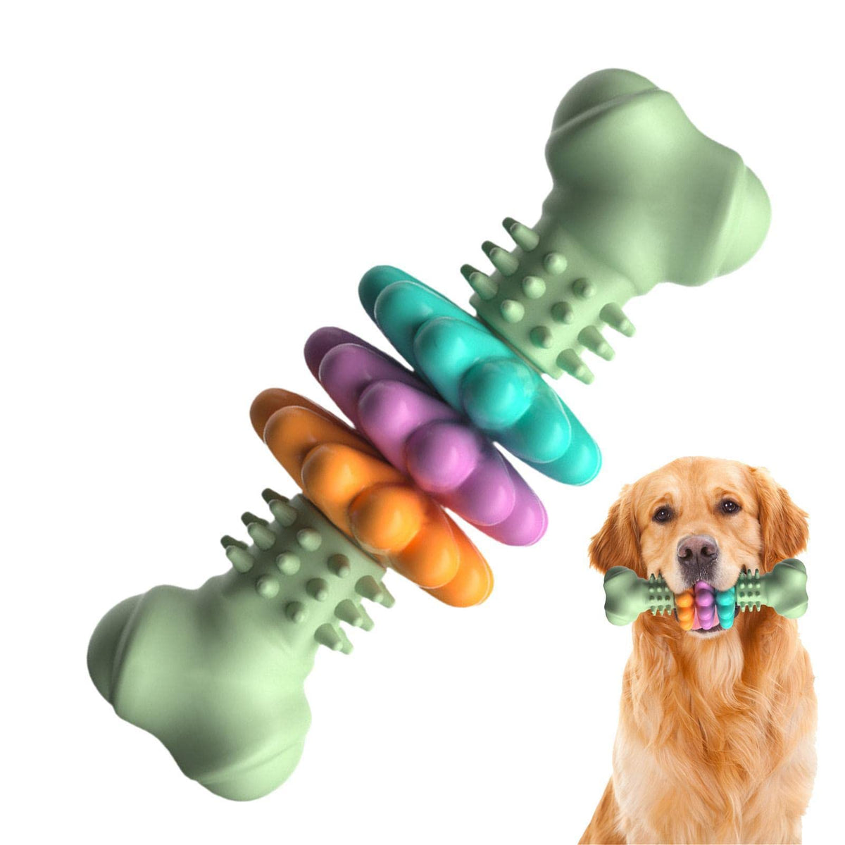Dog Chew Toy Dog Bone Type  Dogs Teeth Cleaning Toys Indestructible TPR Bone Chewing Bite Resistant Teething Toys  Pet Products  -  - Pets Crazy Shops -