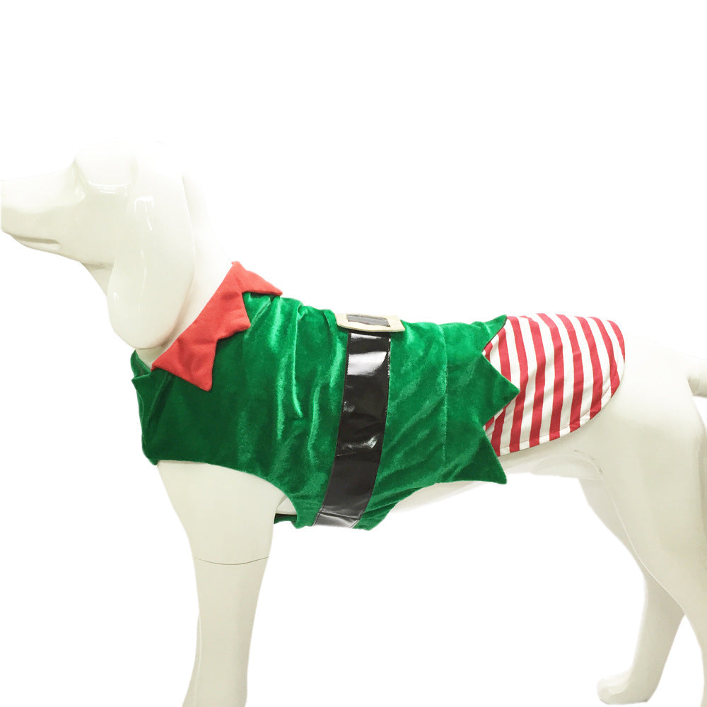 Fashion Christmas Clothes Green Elf Pet Dog Christmas Costume  -  - Pets Crazy Shops -