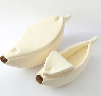 Banana Shape Pet Bed | Cosy Warm Dog & Cat Sleeping Nest | 6 Sizes