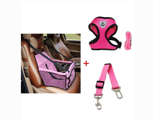 Luxury Pet's Safety Car Seat Carrier  Premium Harness & Leash set  Car Safety Belt  -  - Pets Crazy Shops -