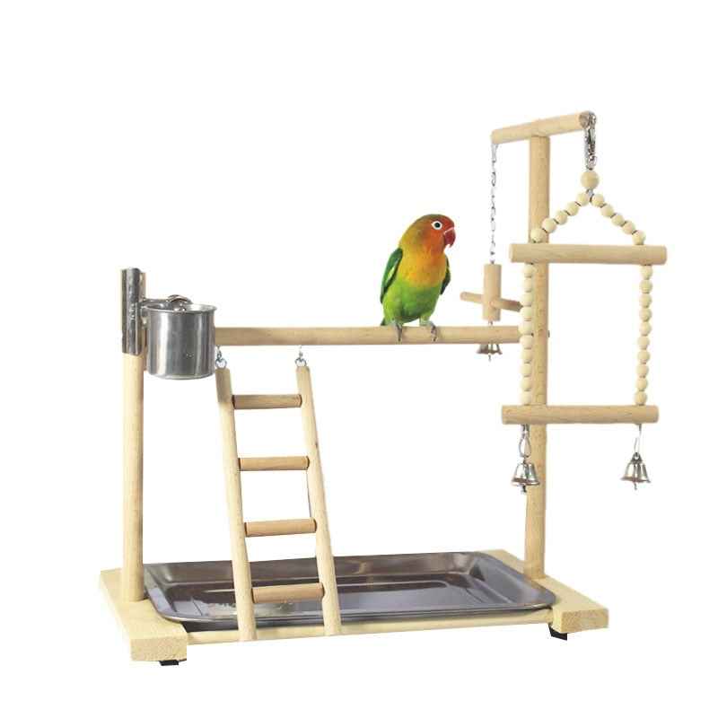 Wooden Small Cockatiel Floor Parrot Standing Stand  -  - Pets Crazy Shops -