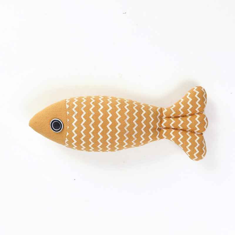 Cat Toy Funny Cat Linen Fish Pillow Self-hey Cat  -  - Pets Crazy Shops -