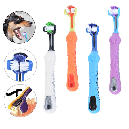 Three Sided Pet Toothbrush Dog Brush Bad Breath Tartar Teeth Care  -  - Pets Crazy Shops -