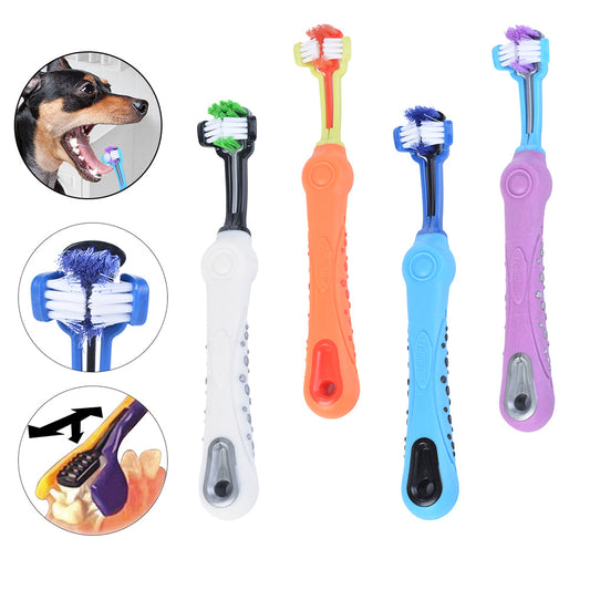 Three Sided Pet Toothbrush Dog Brush Bad Breath Tartar Teeth Care  -  - Pets Crazy Shops -