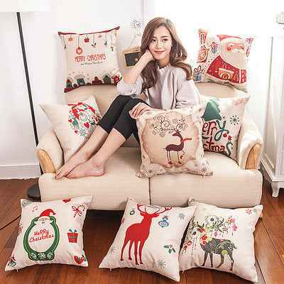 Christmas linen pillowcase  -  - Pets Crazy Shops -