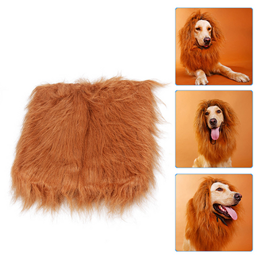 Cute Pet Cosplay Clothes Transfiguration Costume Lion Mane Winter Warm Wig Cat Large Dog Party Decoration With Ear Pet Apparel  -  - Pets Crazy Shops -