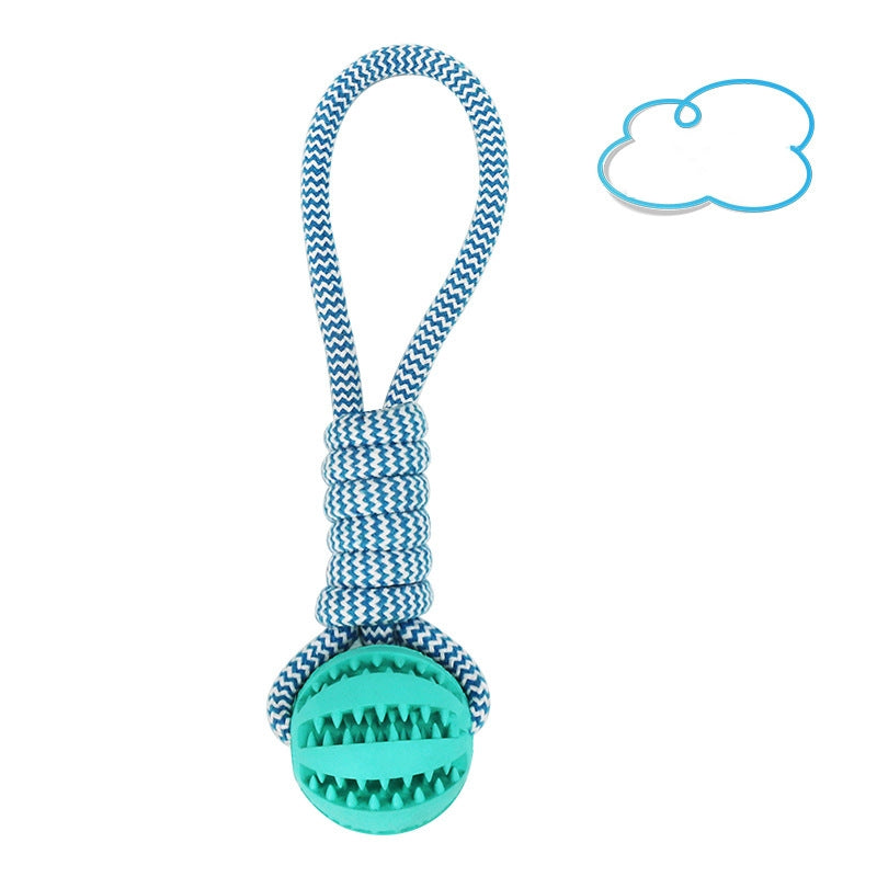 Dog Toys Balls Interactive Treat Rope Rubber Leaking Balls For Small Medium Dogs Chewing Bite Resistant Pet Tooth Cleaning  -  - Pets Crazy Shops -