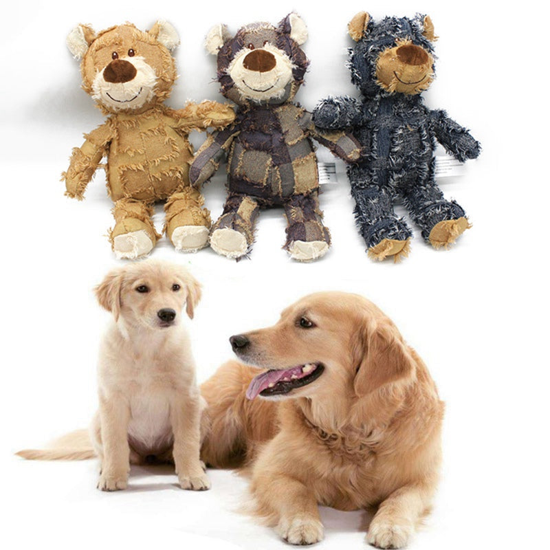 Cute Pet Dog Cat Plush Squeak Sound Dog Toys Bear Shape Pet Dogs Bite Resistant Molar Chew Toys Pets Interactive Training Toys Pet Products  -  - Pets Crazy Shops -