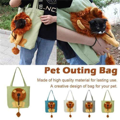 Soft Pet Carriers Lion Design Portable Breathable Bag Cat Dog Carrier Bags Outgoing Travel Pets Handbag With Safety Zippers  -  - Pets Crazy Shops -
