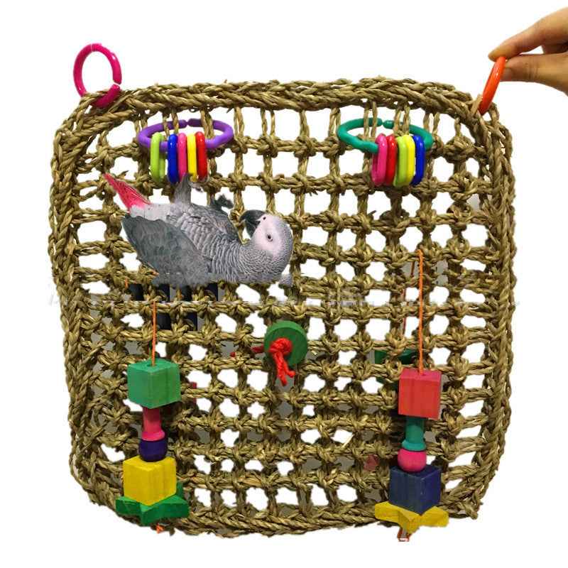 Pure Natural Straw Parrot Hammock  -  - Pets Crazy Shops -