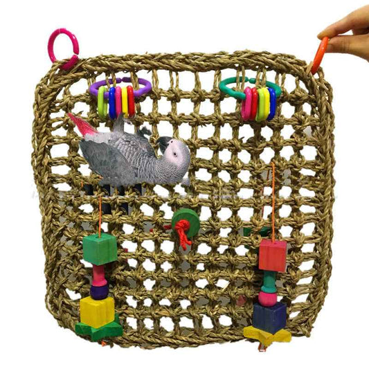 Pure Natural Straw Parrot Hammock  -  - Pets Crazy Shops -