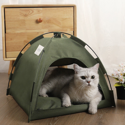 Cat Tent Cooling Mat  Dog House Pet Sofa Camping Dog Bed With Cushion For Dog Kennel Indoor Cat Nest Cat Bed Pets Products  -  - Pets Crazy Shops -