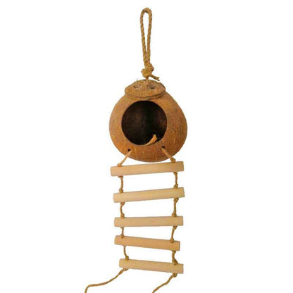 Natural coconut shell bird nest  -  - Pets Crazy Shops -