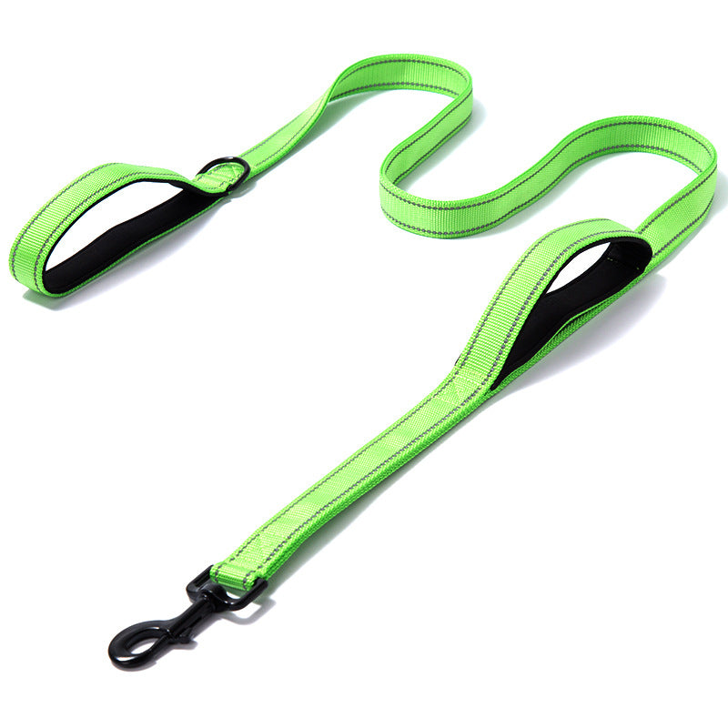 Pet Products Leash Leash Nylon Double Thickened Reflective Dog Leash  -  - Pets Crazy Shops -