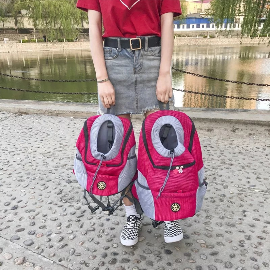 Pet Dog Carrier Carrier For Dogs Backpack Out Double Shoulder Portable Travel Outdoor Carrier Bag Mesh  -  - Pets Crazy Shops -