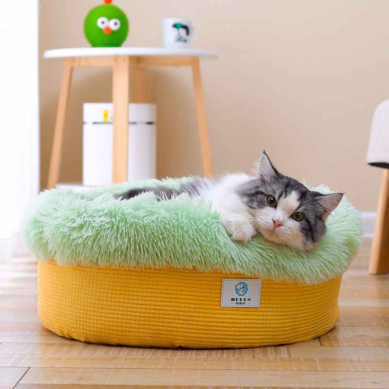 Winter Thick Plush Round Nest Deep Sleep Does Not Collapse  -  - Pets Crazy Shops -