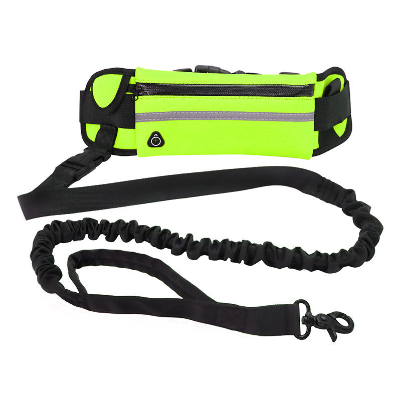 Hands Free Dog Leash Pet Walking And Training Belt With Shock Absorbing Bungee Leash For Up To 180lbs Large Dogs Phone Pocket And Water Bottle Holder  -  - Pets Crazy Shops -