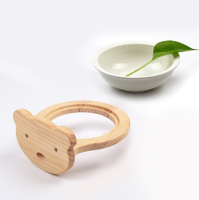 Pet Supplies Ceramic Bowl Solid Wood Stand  -  - Pets Crazy Shops -