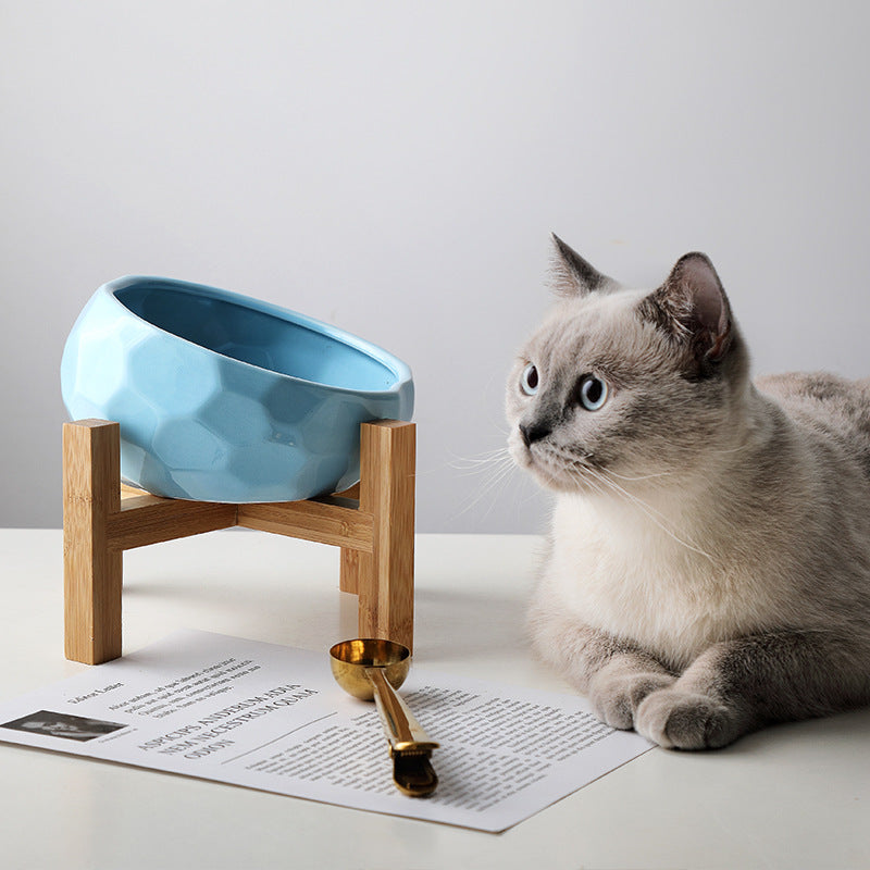 Pet bowl oblique mouth cat bowl food bowl dog bowl method bucket food bowl  -  - Pets Crazy Shops -