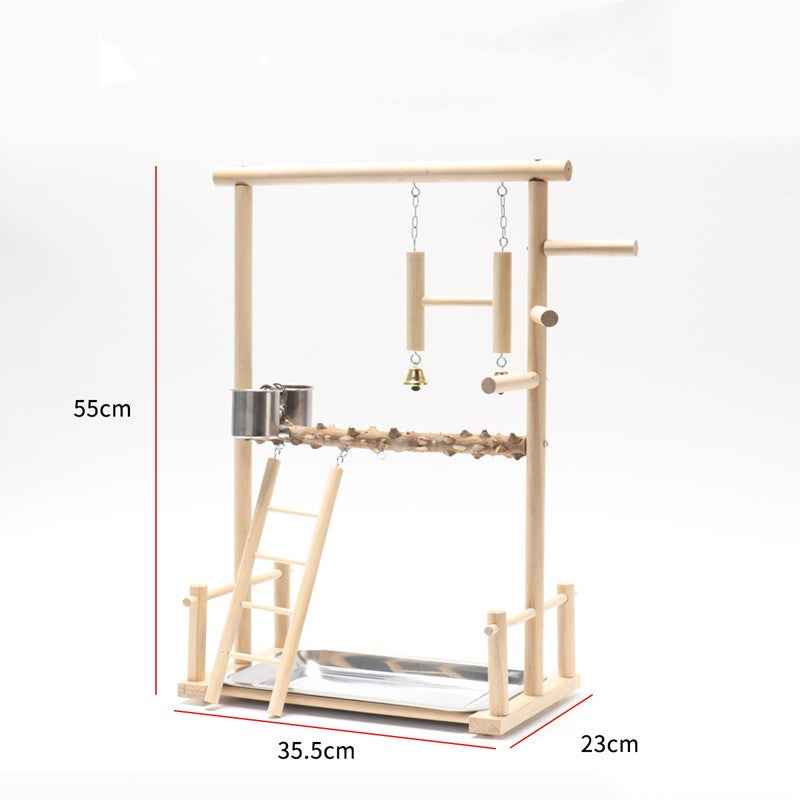 Bird Playground Interactive Platform Stand Pole Solid Wood Frame  -  - Pets Crazy Shops -