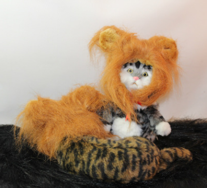 Funny Pet Hat For Small Dogs Cats Hat Emulation Lion Hair Mane Ears Head Cap Scarf Pet Halloween Festival Costume  -  - Pets Crazy Shops -
