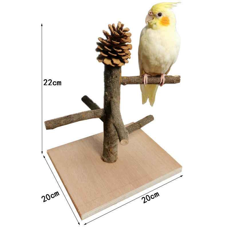 Solid Wood Parrot Station Frame Training Bird Shelf Parrot Toys  -  - Pets Crazy Shops -