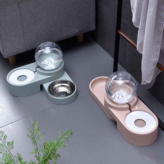 Automatic Cat Dog Water Dispenser with Bowl Nonelectric  -  - Pets Crazy Shops -