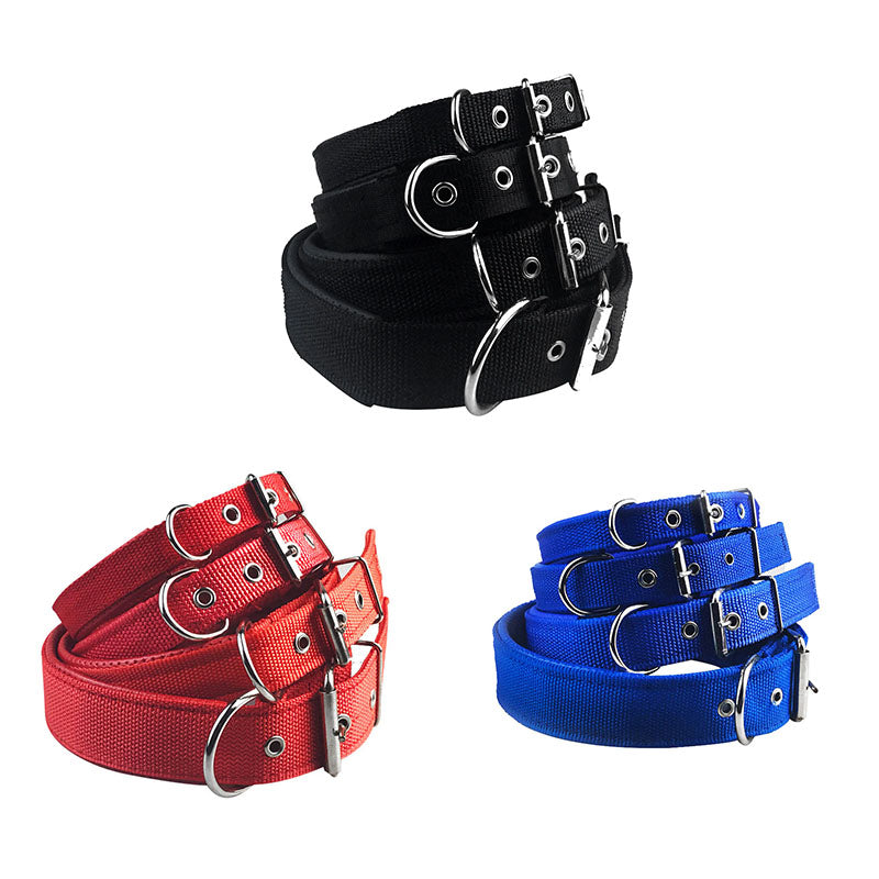 Nylon foam leather pet collar collar 3 color dog collar sponge pet supplies traction  -  - Pets Crazy Shops -