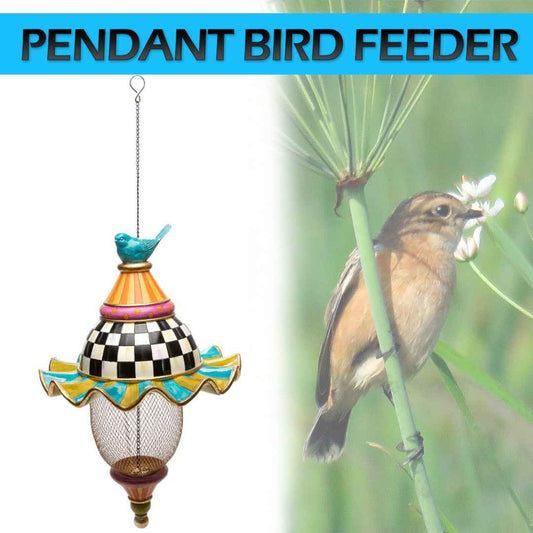 Metal Bird Feeder Creative Pattern Birdhouse Hanging Decor Garden Yard Window Parrot Feeding Pendant Decoration  -  - Pets Crazy Shops -