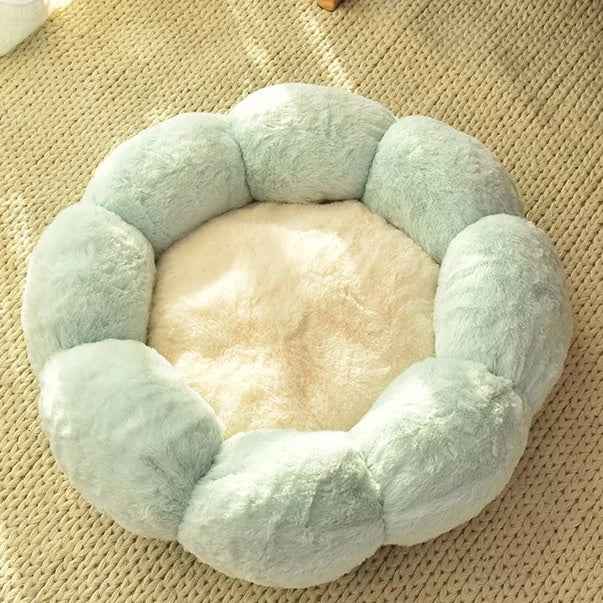 Autumn Winter Plus Velvet Thick Round Flower Cat Litter Kennel  -  - Pets Crazy Shops -