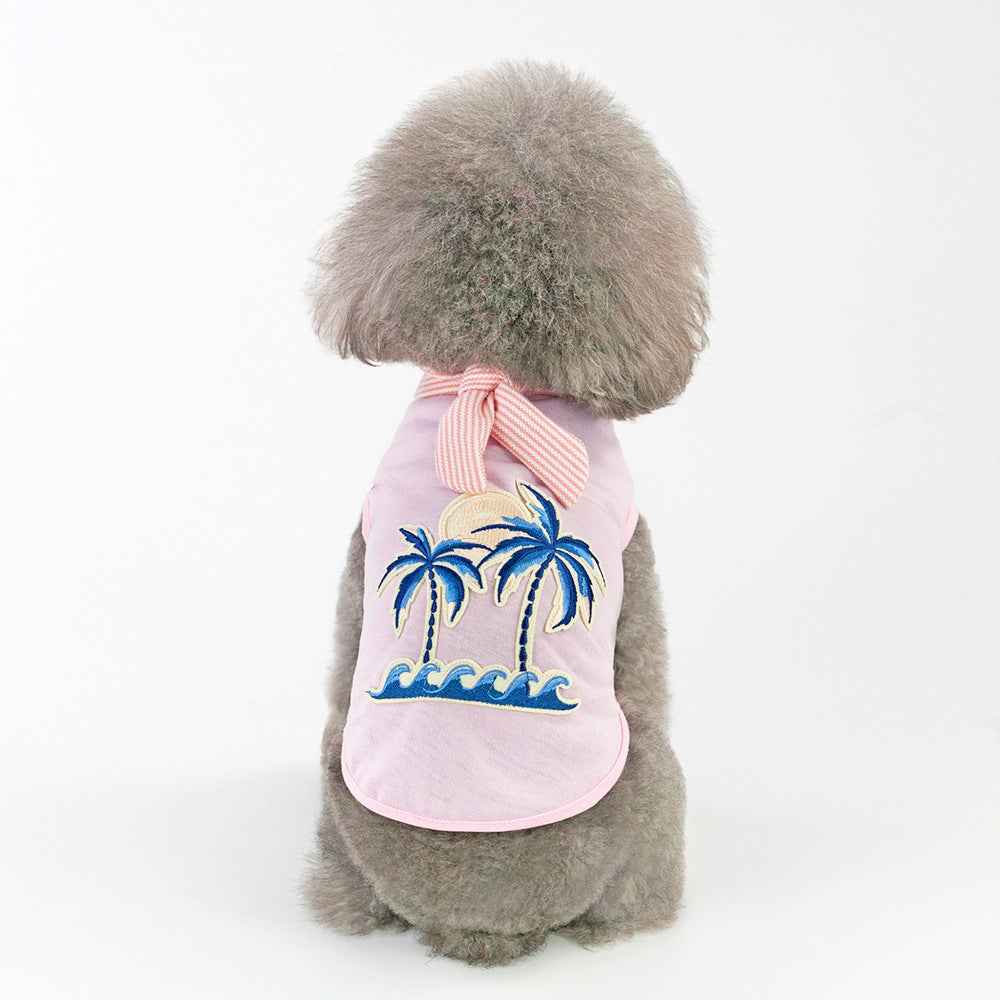 Coconut tree embroidery from pet clothing  -  - Pets Crazy Shops -