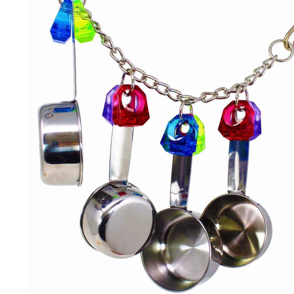 Parrot Bite Stainless Steel Four-pot String Toy  -  - Pets Crazy Shops -