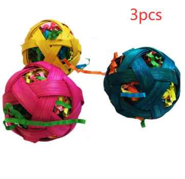 Natural Bamboo Woven Toy Ball Feeding Foraging Toy  -  - Pets Crazy Shops -