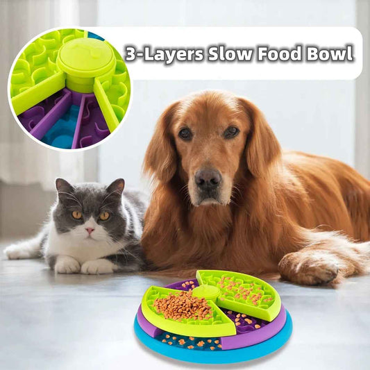 Slow Food Bowl Anti Choking Cat Bowl Dog Basin Puzzle Feeder Healthy Pet Rotating Game Board Pet Products  -  - Pets Crazy Shops -