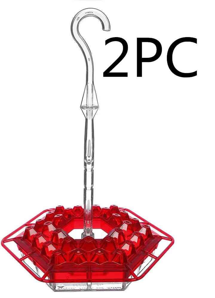 Hanging Red Hexagonal Hummingbird Feeder With Hook  -  - Pets Crazy Shops -