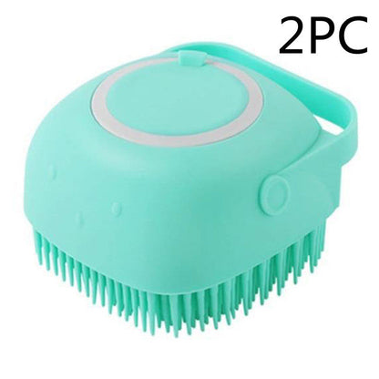 Silicone Pet Bath Brush | With Shampoo Dispenser