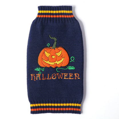 Pet Halloween Dog Knitted Pumpkin Sweater  -  - Pets Crazy Shops -