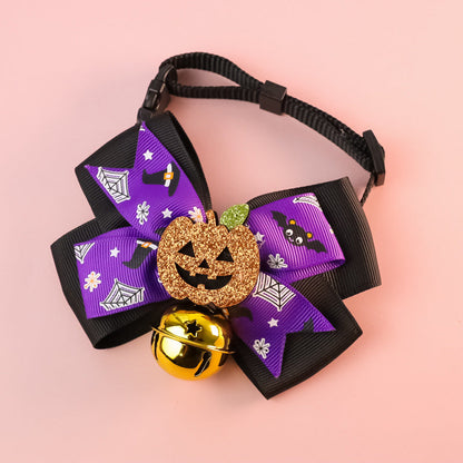 Pet Cat Dog Pumpkin Bow Tie Big Bell Decorations  -  - Pets Crazy Shops -