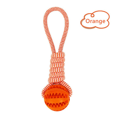 Dog Toys Balls Interactive Treat Rope Rubber Leaking Balls For Small Medium Dogs Chewing Bite Resistant Pet Tooth Cleaning  -  - Pets Crazy Shops -