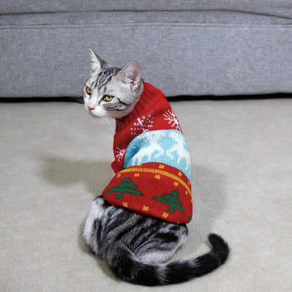 Dog Cat Sweater Pet Christmas Knitting High Collar Clothes  -  - Pets Crazy Shops -