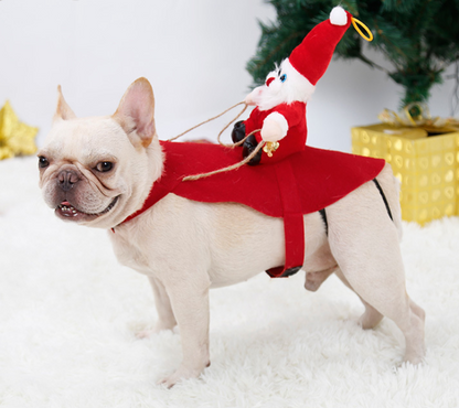 Dog Christmas Clothes Santa Claus Riding Deer  -  - Pets Crazy Shops -