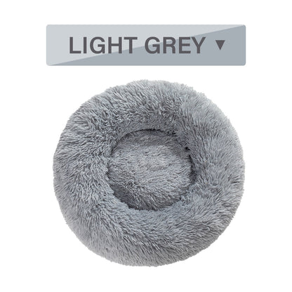Fluffy Donut Dog Bed  Warm Soft Long Plush Pet Cushion Dog House Cat  Bed Washable Pet Sofa Mat Calming Samll Large Dog Beds  -  - Pets Crazy Shops -