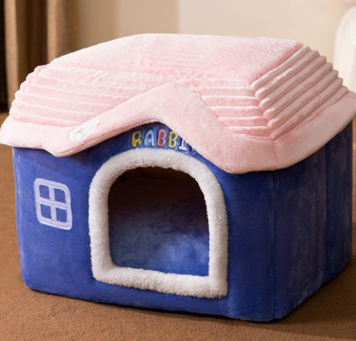 Foldable Dog House Pet Cat Bed Winter Dog Villa Sleep Kennel Removable Nest Warm Enclosed Cave Sofa Pets Supplies  -  - Pets Crazy Shops -