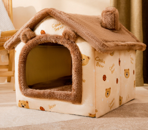 Foldable Dog House Pet Cat Bed Winter Dog Villa Sleep Kennel Removable Nest Warm Enclosed Cave Sofa Pets Supplies  -  - Pets Crazy Shops -