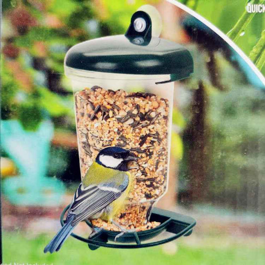 Transparent Plastic Suspension Type Automatic Bird Feeder With Cover  -  - Pets Crazy Shops -