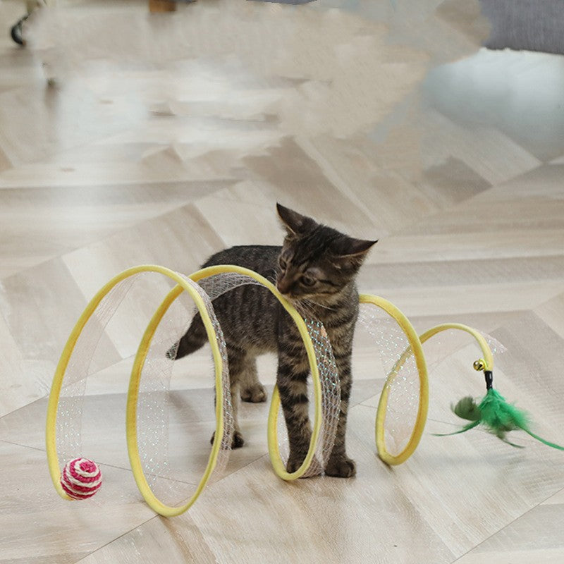 Cat Pets Toys Mouse Shape Balls Foldable Cat Kitten Play Tunnel Funny Cat Stick Mouse Supplies Simulation Mouse Pet Accessories  -  - Pets Crazy Shops -