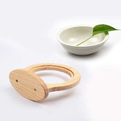 Pet Supplies Ceramic Bowl Solid Wood Stand  -  - Pets Crazy Shops -