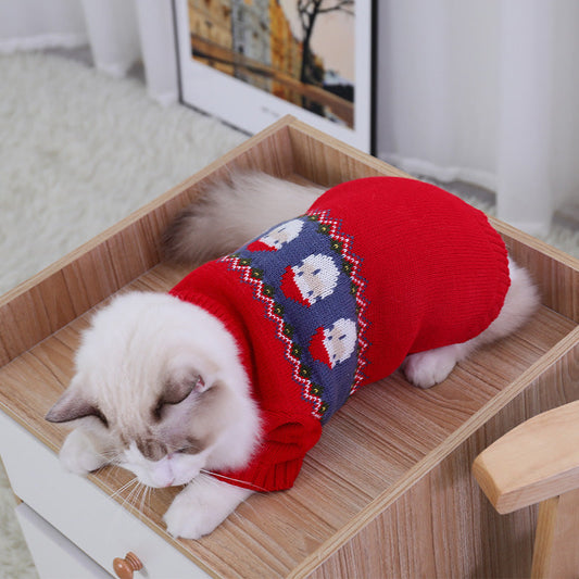 Puppy Dog Clothes Cat Christmas Sweater  -  - Pets Crazy Shops -